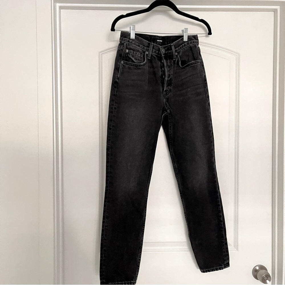 GRLFRND Karolina High Rise Skinny Jean Button Front Rigid Denim Hot Stuff 25